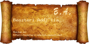 Beszteri Adélia névjegykártya